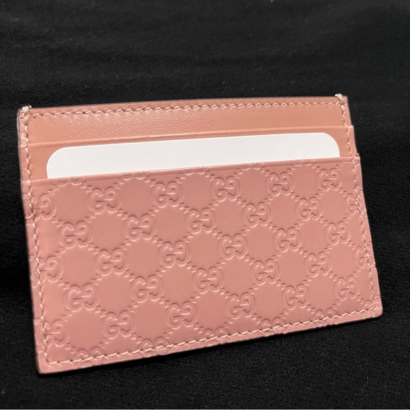 ✨Gucci✨ NEW Microguccissima Card Holder in Soft Pink Calfskin Leather Monogram - Picture 4 of 11